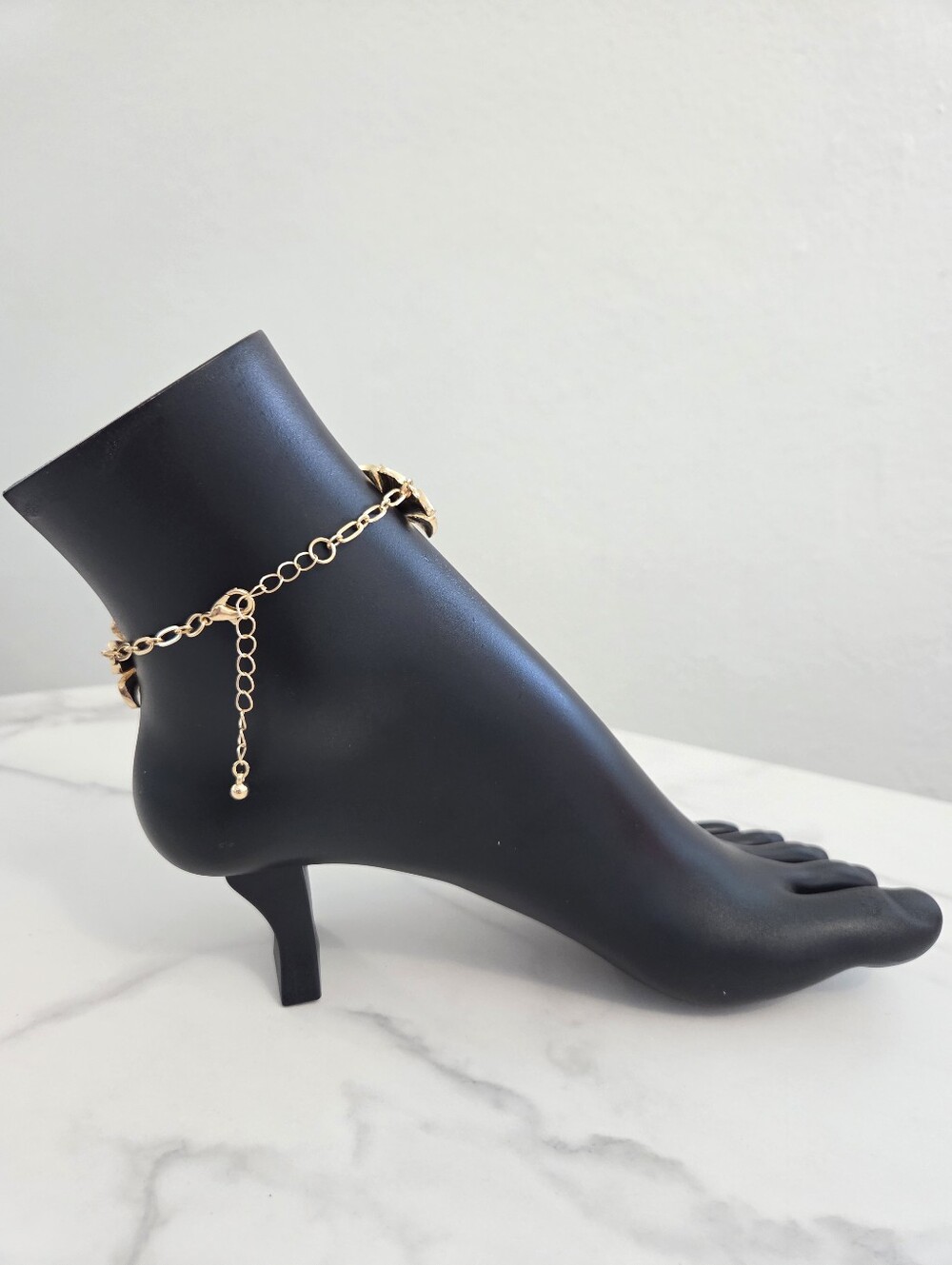 Gold & Orange Enamel Flower Anklet Boho Floral Anklet Bracelet Accesory - Picture 6 of 12